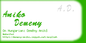 aniko demeny business card