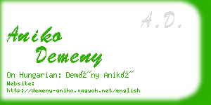 aniko demeny business card